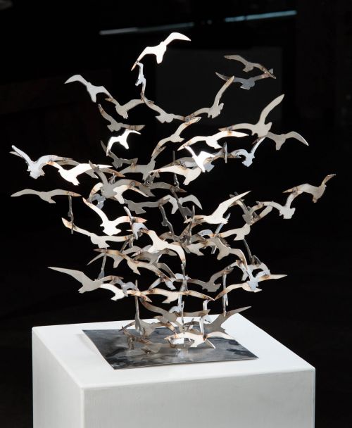 Flock sculpture by Anna Meszaros
