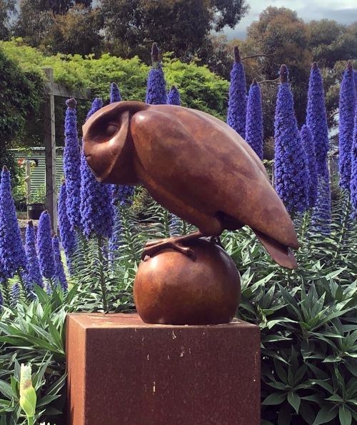 Scopes owl sculpture by Lucy McEachern