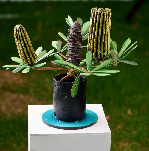 Banksia in a Vase sculpture by Graeme Hardidge