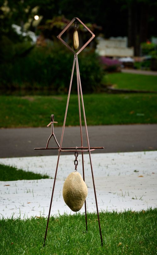 Balancing Act sculpture by Mary Van den Broek