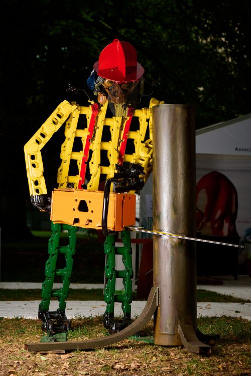 Chainsaw man sculpture by Neil Findley