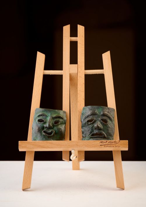 Comedy and Tragedy sculpture by Bronwyn Culshaw