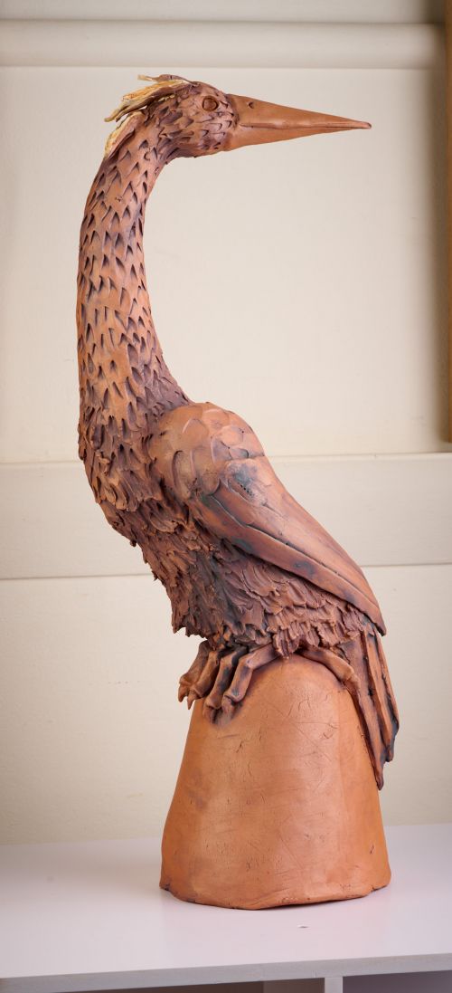 Heron sculpture by Heather Wilson