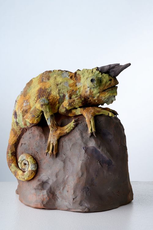 Chameleon sculpture by Heather Wilson