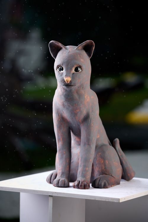 Black Cat sculpture by Heather Wilson