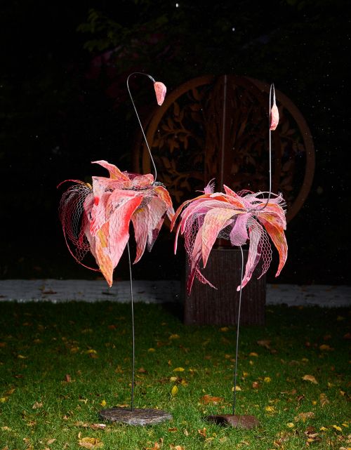 Dance of the flamingo (group of 2) sculpture by Veronique Derville