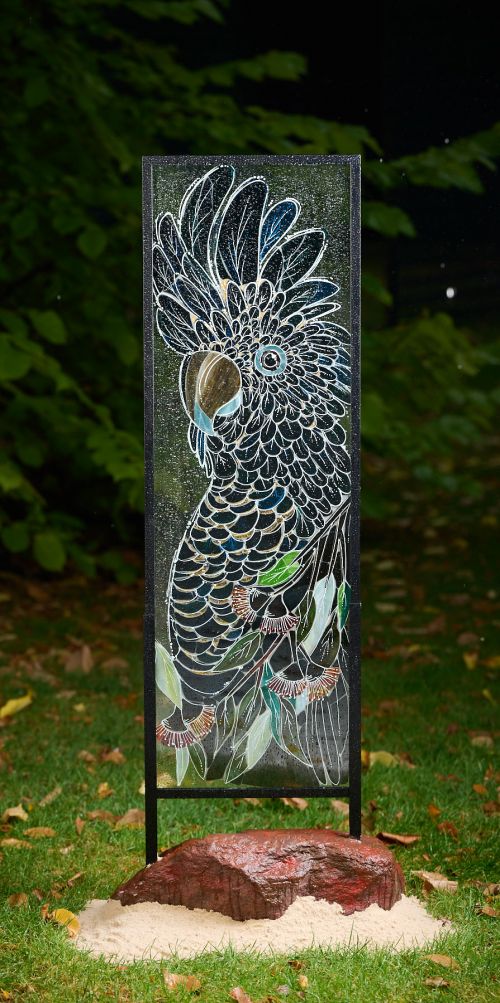 Black Cockatoo sculpture by Janie Fearon
