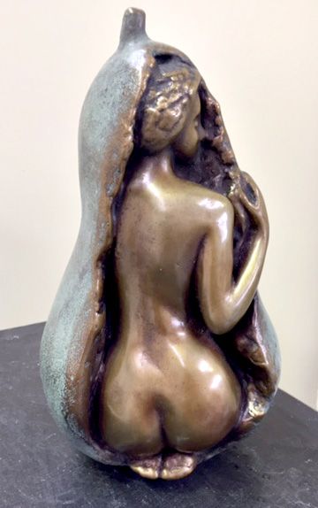 Grace Girl in a Pear sculpture by Eva Ermer