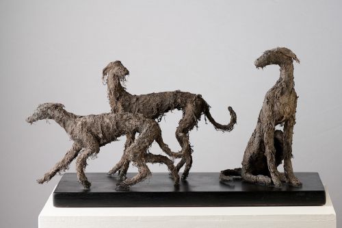 Dark Dogs sculpture by Meg Hodge