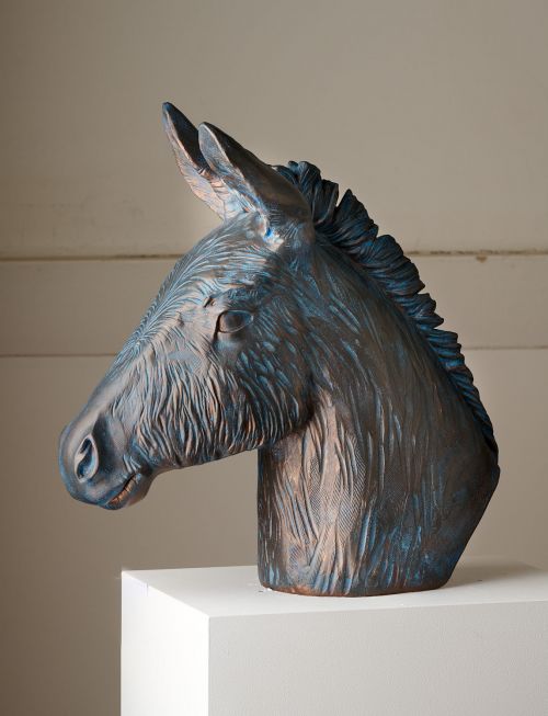A donkey never forgets sculpture by Meg Hodge