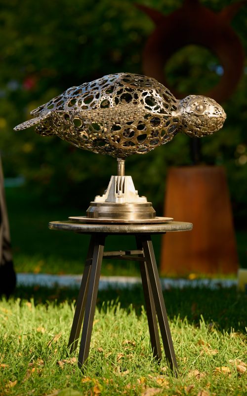 Spinning Turtle sculpture by Brad Grima