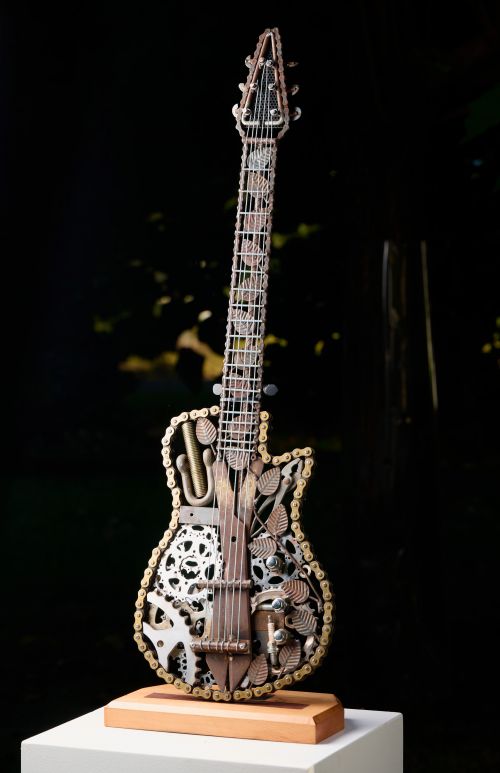 Gardener’s Guitar sculpture by Roy Hamer