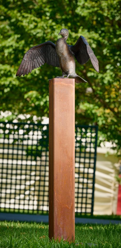 Little Pied Cormorant sculpture by Martin Moore