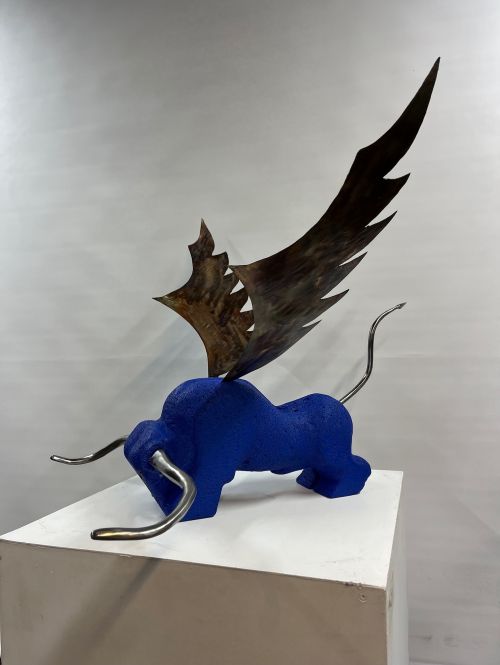 Big Blue sculpture by Paul Cacioli