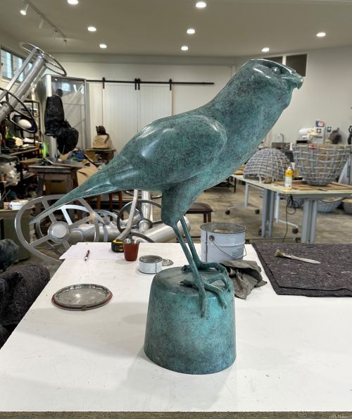 Spotted Harrier sculpture by Lucy McEachern