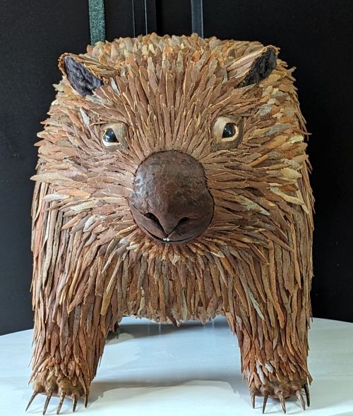 Wombat with Joey sculpture by Sue Smales