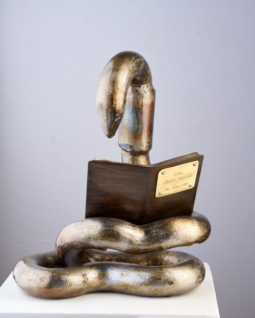 The Book Worm sculpture by Ronald Ahl