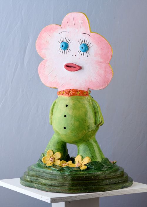 Phyllis Surfing The Lilly Pad Pond. sculpture by Alistair Fowler