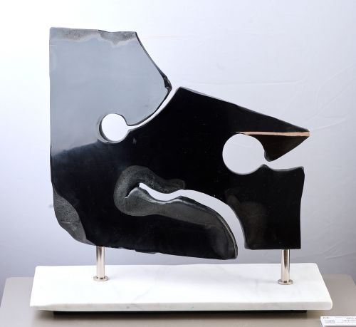 Black apparition sculpture by Andre Piotrowski