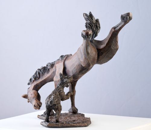 Horsing around sculpture by Aukje Van Vark