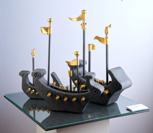 Royal Nubian Fleet Approaches sculpture by Maxine Wain