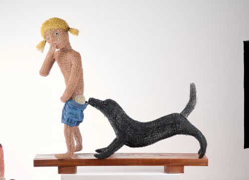 The Coppertone Kid sculpture by Vicki Combridge