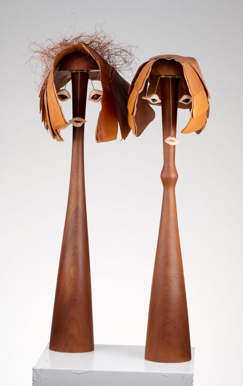 On Nodding Acquaintance - Two figures sculpture by Lorraine Le Plastrier