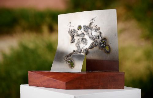 Silver Galaxy sculpture by Andre Piotrowski