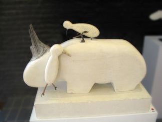 White Rhino with Oxpecker Birds